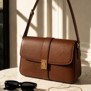 minimalist brown leather shoulder bag quiet luxury aesthetic